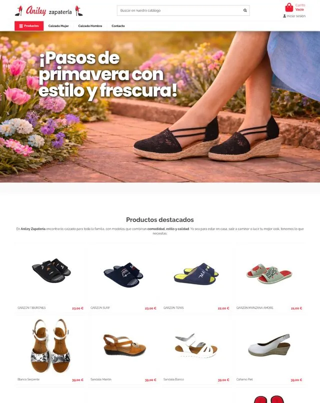 Aniley Zapatería website (Shoe shop)