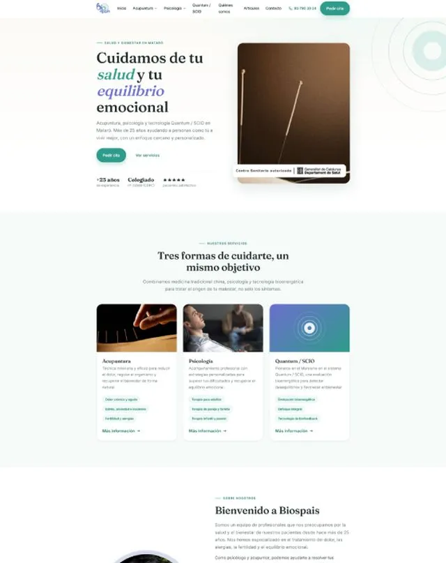 bioespais website (Health centre)
