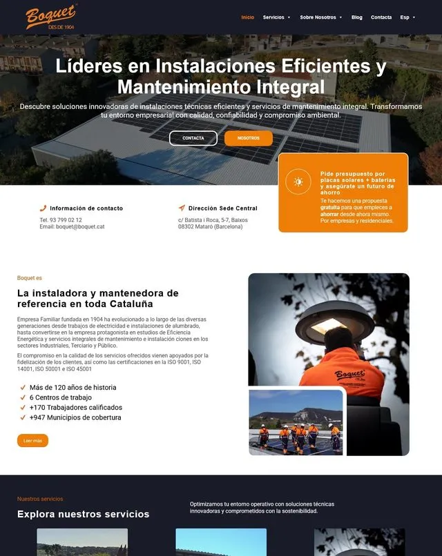 Boquet website (Solar panels)