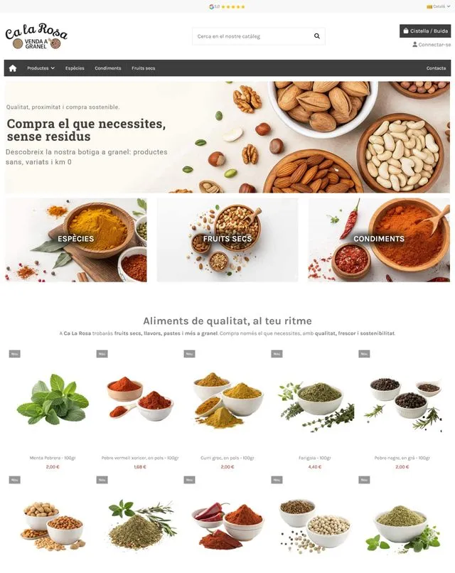 Ca la Rosa website (Bulk shop)