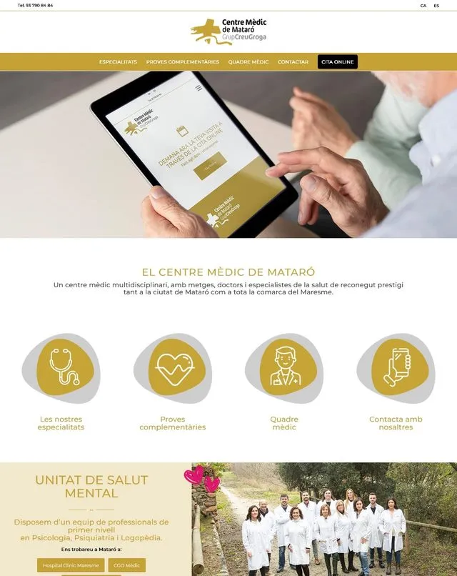 Centre Mèdic Mataró website (Medical centre)
