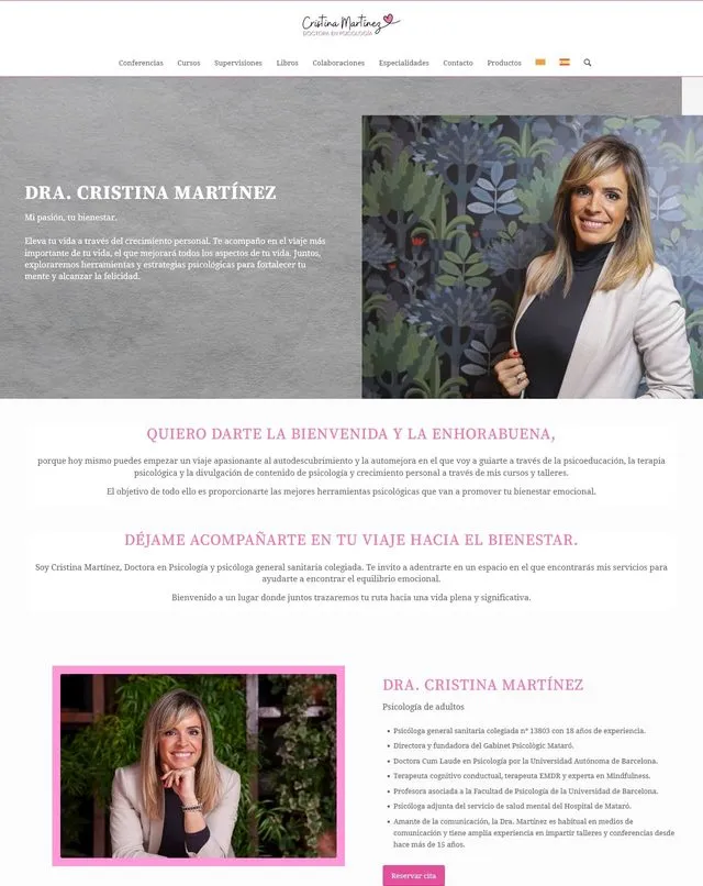 Cristina Martinez website (Psychologist)