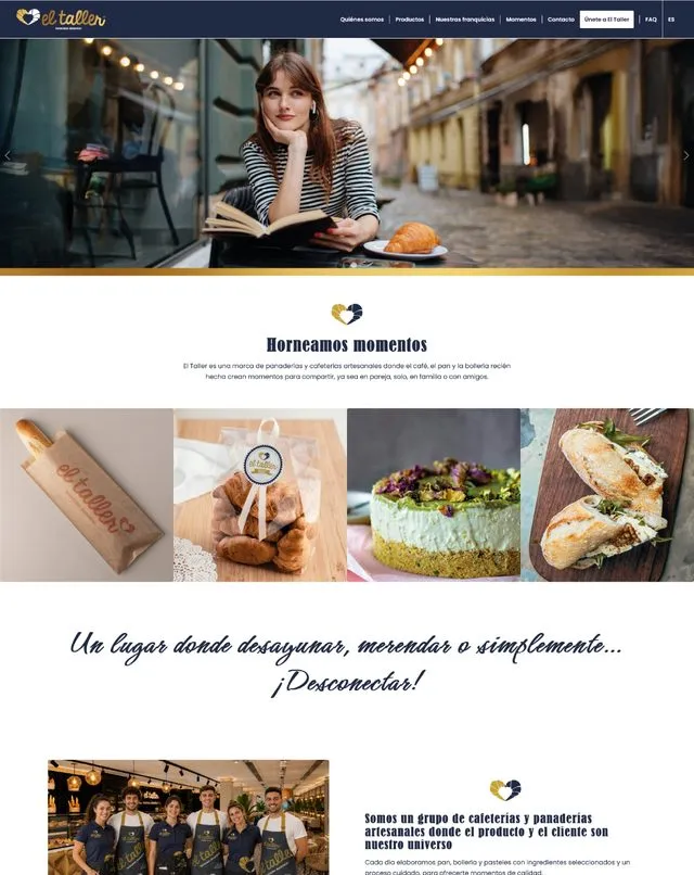 El Taller Cafetería website (Café)