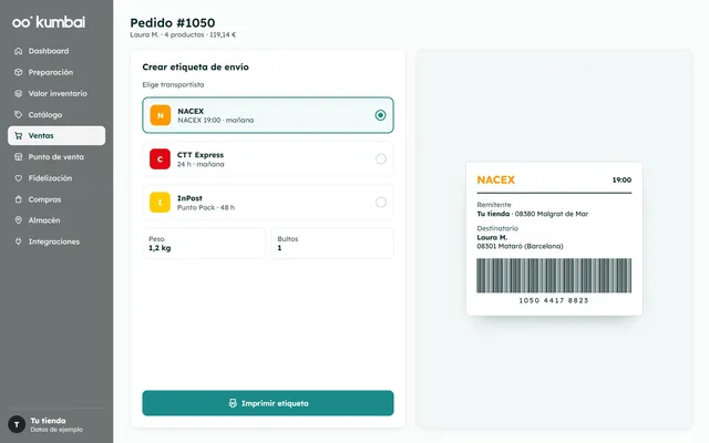 Kumbai: the shipping label
