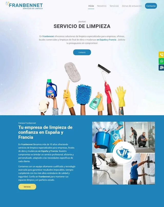 Franbennet website (Cleaning service)