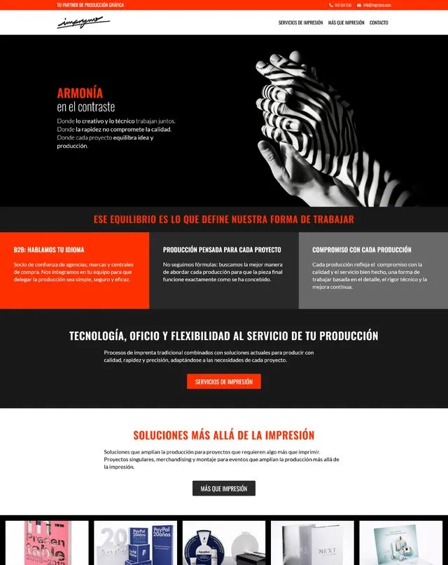 Imprymo website (Print production)
