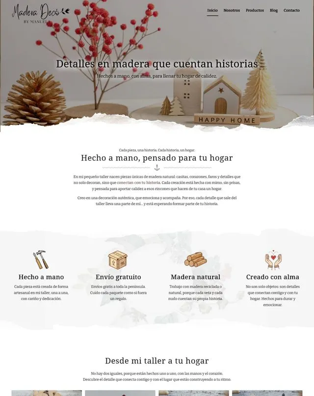 Manuela Decó By Manuela website (Wooden decor)
