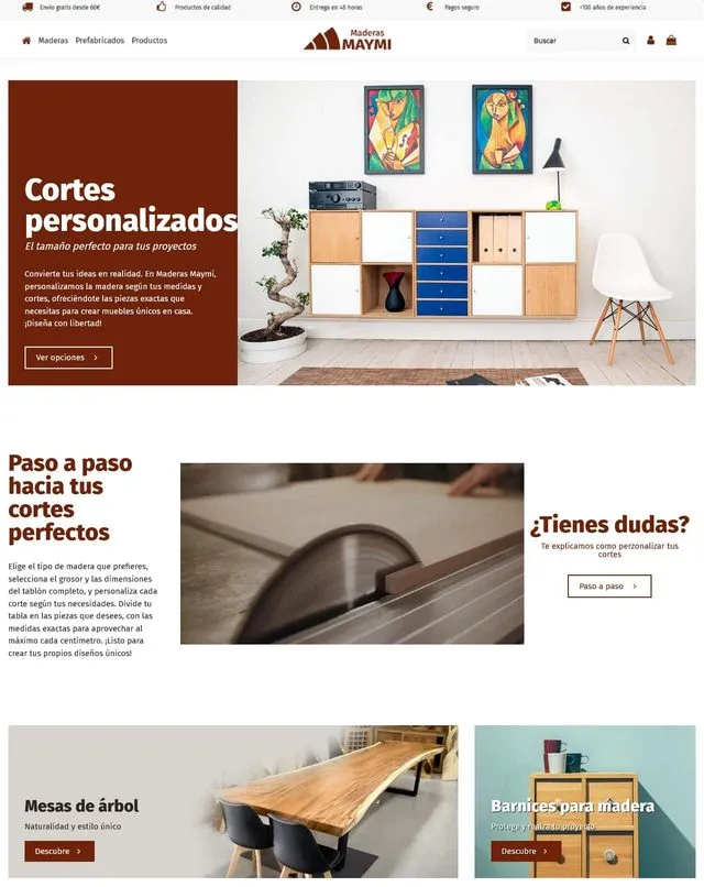 Maderas Maymi website (Timber)