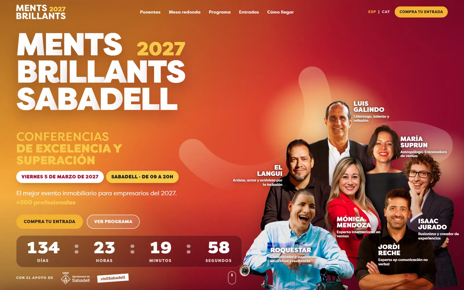 Homepage of the Ments Brillants website (Conference event)