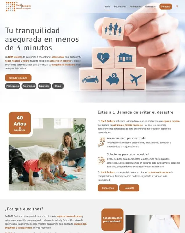 NMA Brokers website (Insurance advisers)
