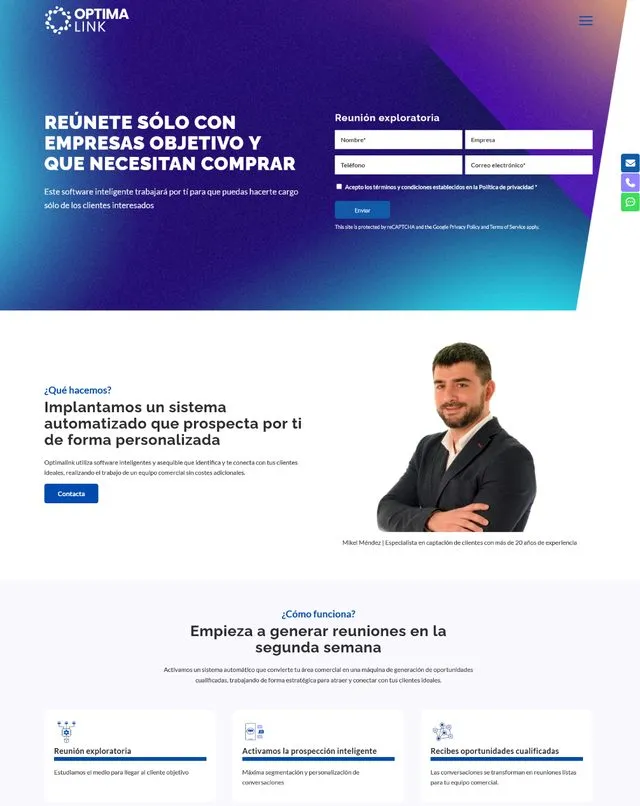 Optimalink website (Automation software)