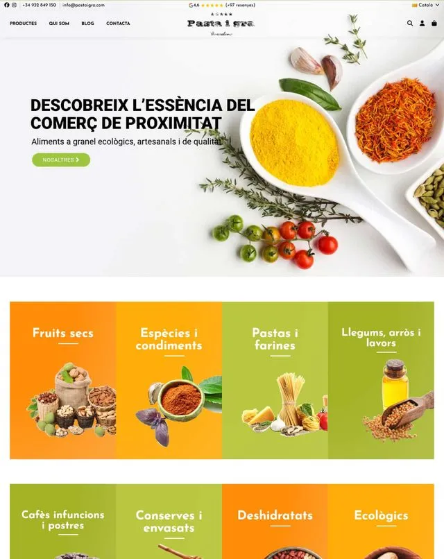 Pasta i Gra website (Food)