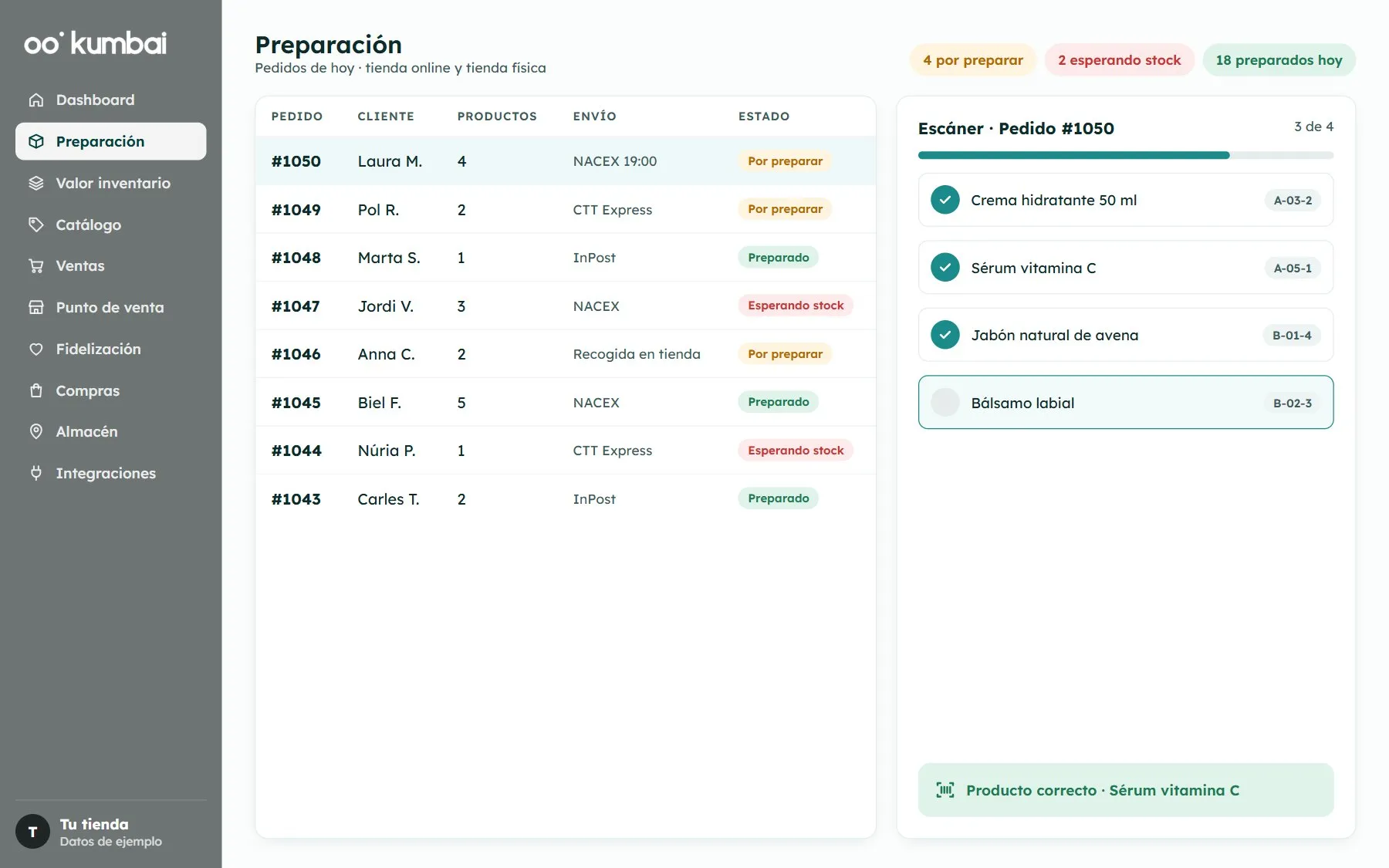 Kumbai: order picking with the scanner