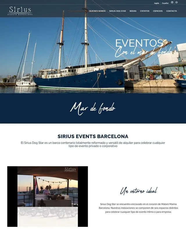 Sirius Events website (Boats)