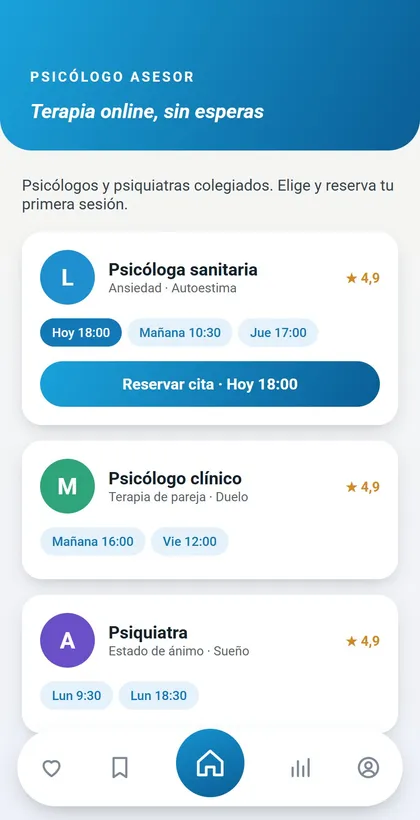 Psicovirtual: professionals and appointment booking