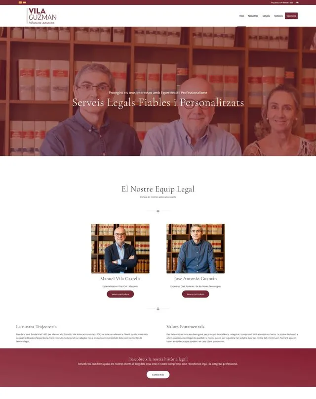 Vila Advocats website (Legal services)